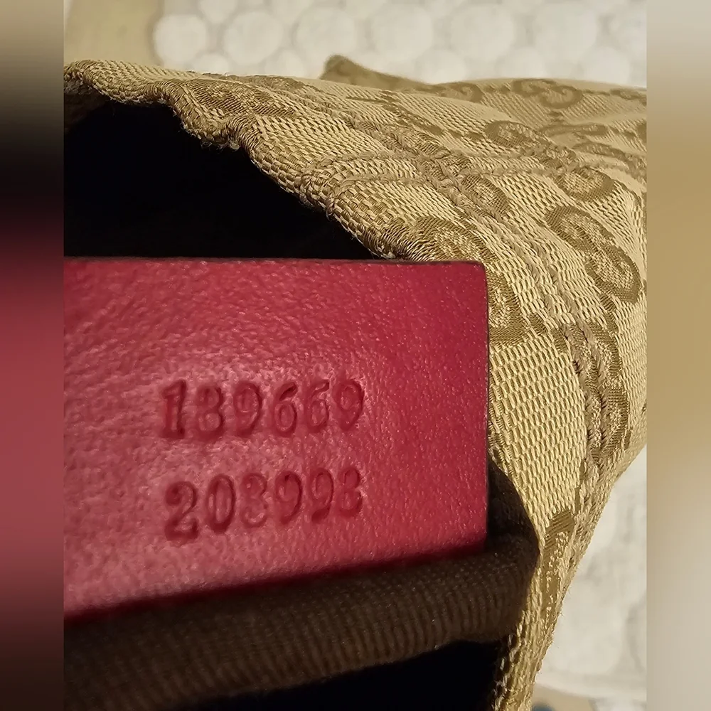 Gucci Monogram Tote with Red Netting